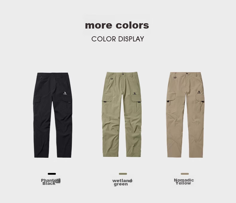 CAMEL Men's Casual Pants, Fleece-Lined Straight-Leg Cargo Pants, Fashionable Versatile Functional Trousers A13CAEO118 8