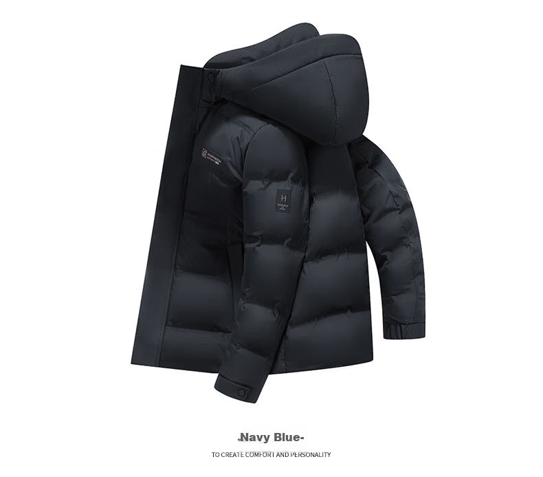 Yalu down Jacket for Men, 2025 Autumn And Winter, Thickened Detachable Hooded Short Style, Business Casual Cold-Proof Winter Coat 15