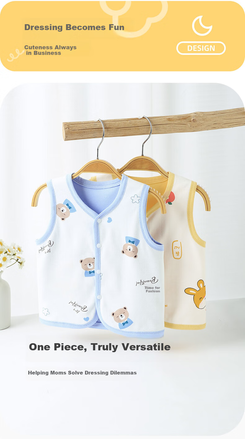 Youqi Baby Clothes, Unisex Infant Spring And Autumn Warm Vest, Early Autumn Outer Vest, Top for Winter Undershirt 6