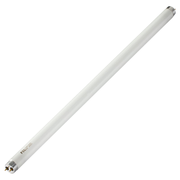 FSL Foshan Lighting T8 Fluorescent Tube, Long Strip Grid Light, Double-Ended, 0.6 Meters, 18W, Cool White, Pack of 5