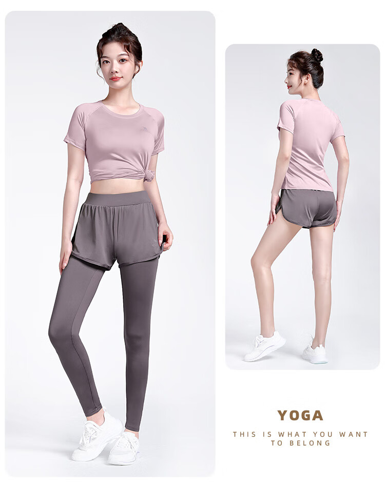 CAMEL Yoga Outfit Set for Women, Morning Run Outdoor Sportswear, Slim-Fit Breathable Fitness Wear, Five-Piece Set YK22255493 21