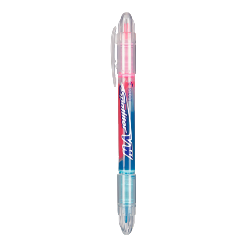 PILOT Dual-Tip Highlighter Pen, Liquid Ink Fluorescent Pen, Non-Bleeding Marker for Students, SVW-15SL Dual-Tip Fluorescent Pen-PL, 3mm, Pink/blue, Single Pe