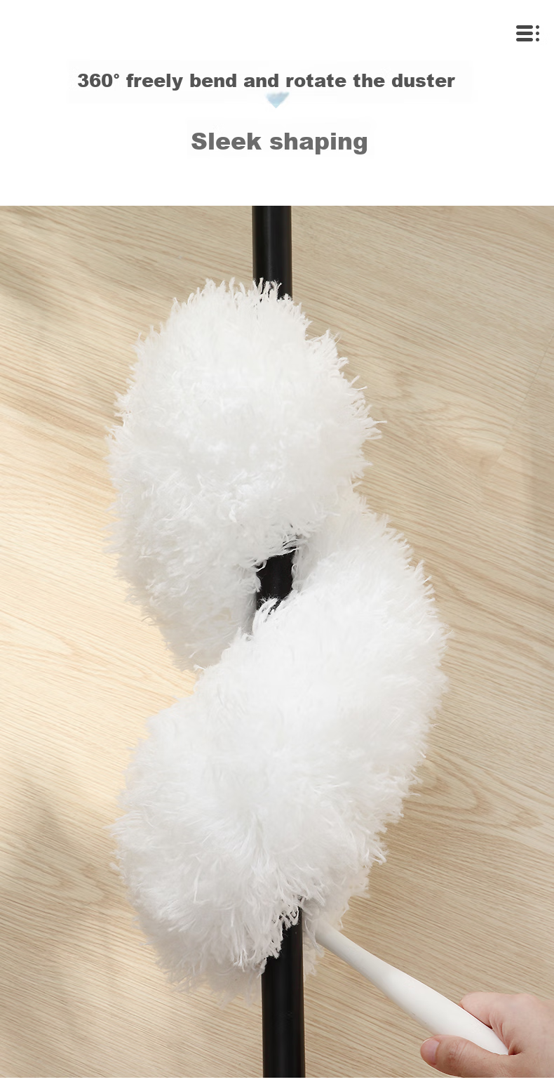 Sulida Feather Duster, 2.5-Meter Extendable, for Car And Home Use, Static Dust Removal, Ceiling Cleaning Tool 8
