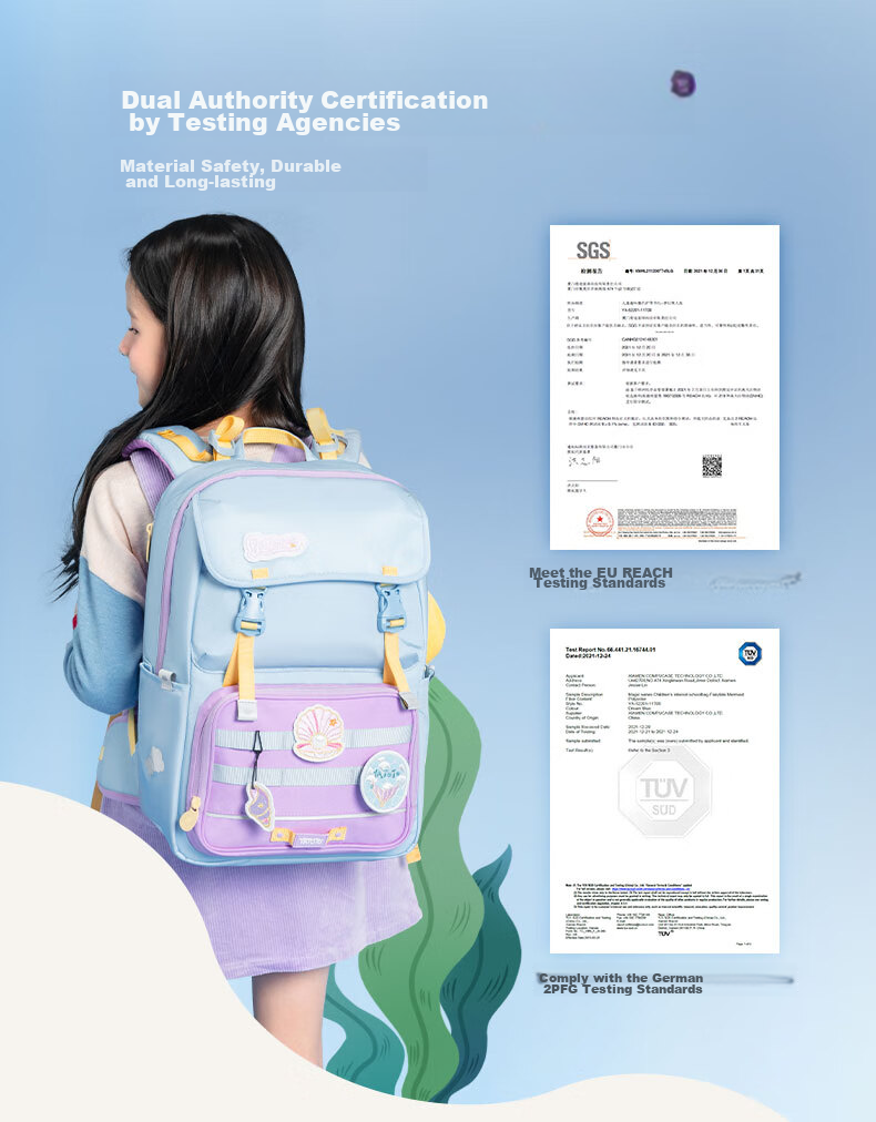 Yatoto Children's Backpack, Primary School Student Spine Protection And Load Reduction Backpack, Grades 1-3 Double Shoulder Bag Gift for Girls, Purple Cloud Fairy Rabbit 7