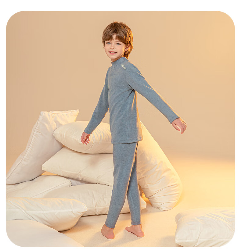 YING BO LUN Girls' Thermal Warm Underwear Set Autumn Winter Long Johns for Girls Champagne 130 13