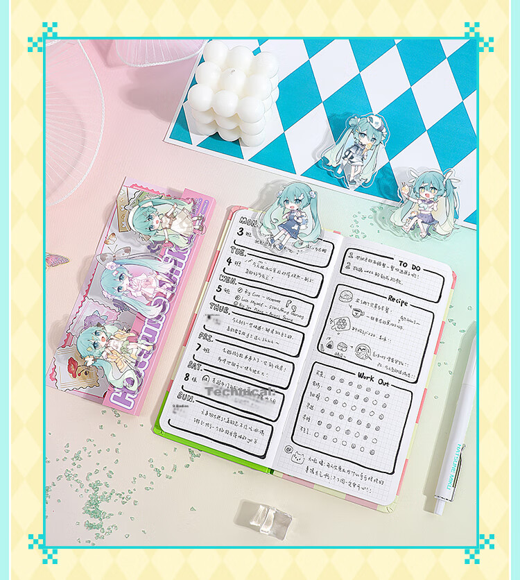 GuangBo Future Acrylic Journal Clips Stationery, Small Clip for Receipts And Bookmarks, Snack Clip for Anime Fans, 3 Green CY997043-A 14