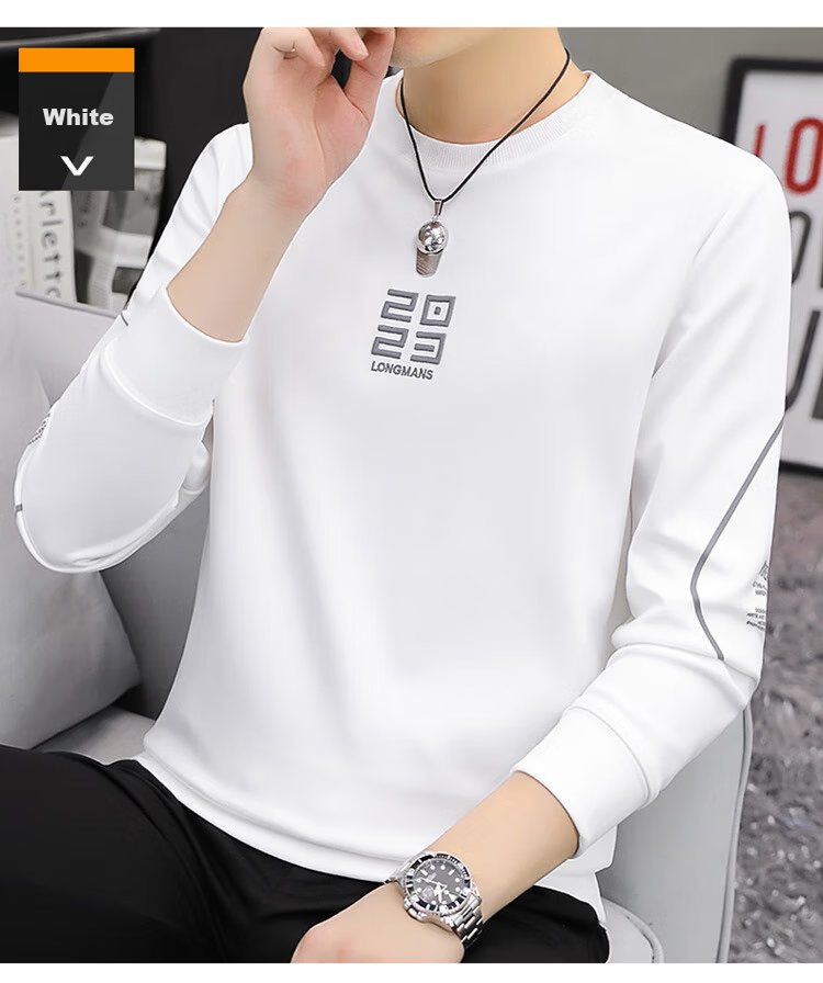 PLAYBOY Sweatshirt, Men's Spring Jacket, Trendy Round Neck Long-Sleeve T-Shirt, Casual Loose Top for Me 18