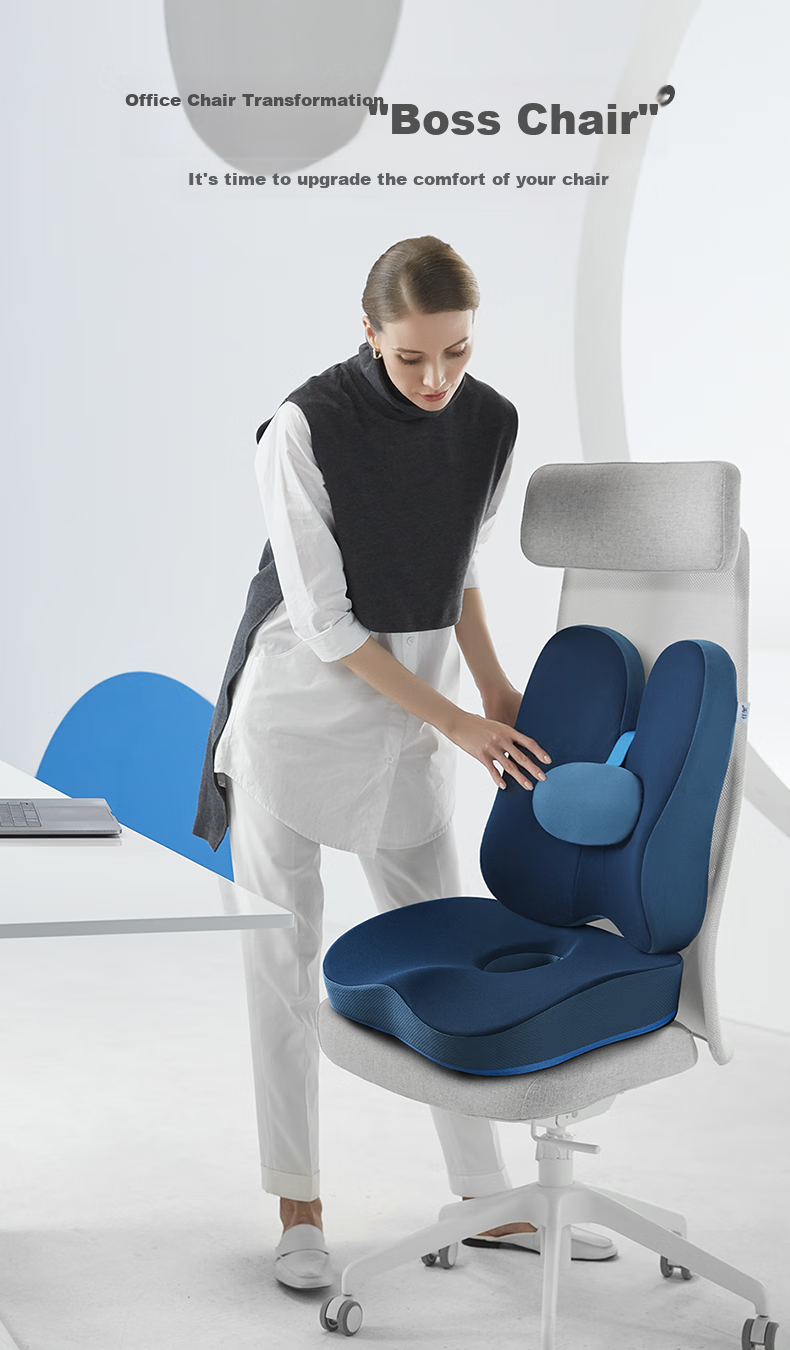 JAGO Seat Cushion And Backrest Set, Office Lumbar Support, Memory Foam Waist Pad, Hemorrhoids Cushion, Chair Seat Pad 1