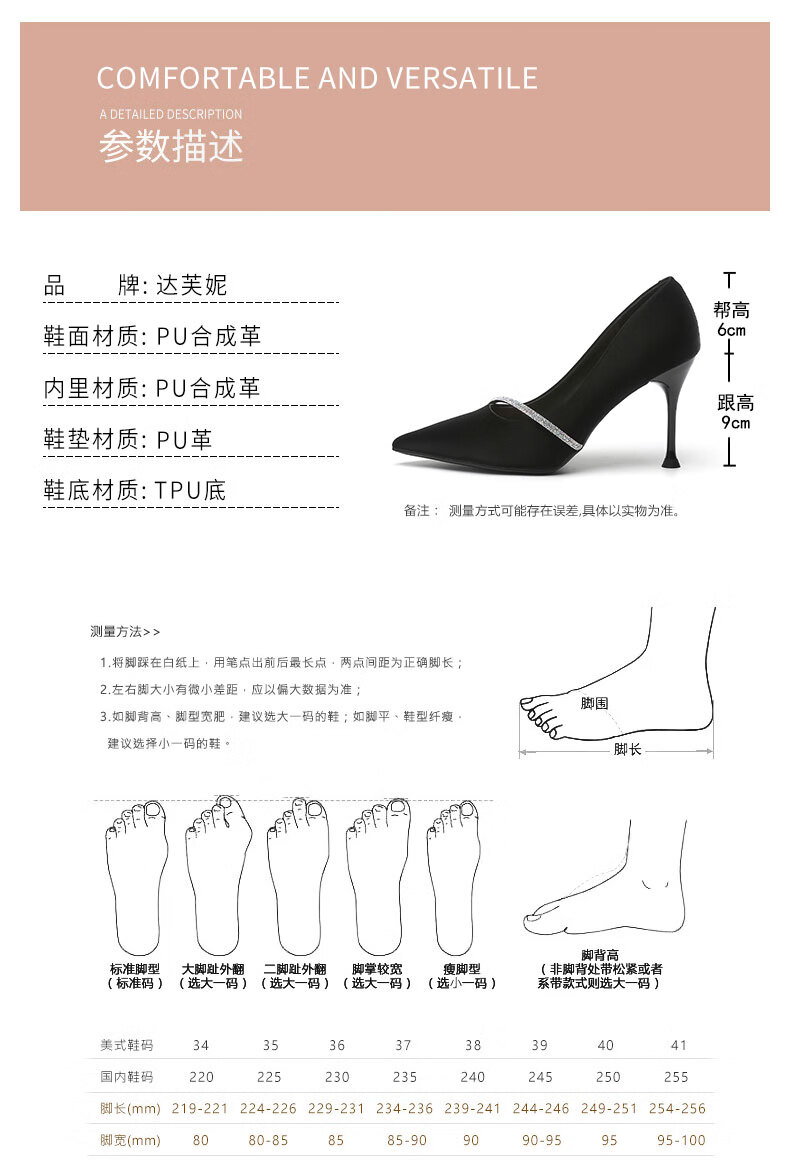 DAPHNE Ultra High Heels for Women, Pointed Toe, Shallow Mouth, Stiletto, Fashionable Elegant Heightening Shoes for Women, Party Shoes, Black, Size 36 2