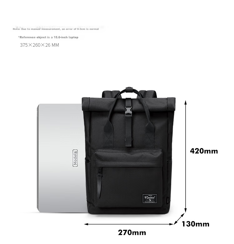 V.NINE Backpack, Large Capacity Travel Bag for Men And Women, 14/15 Inch Laptop Bag, Student Bookbag, Couple's Backpack 15