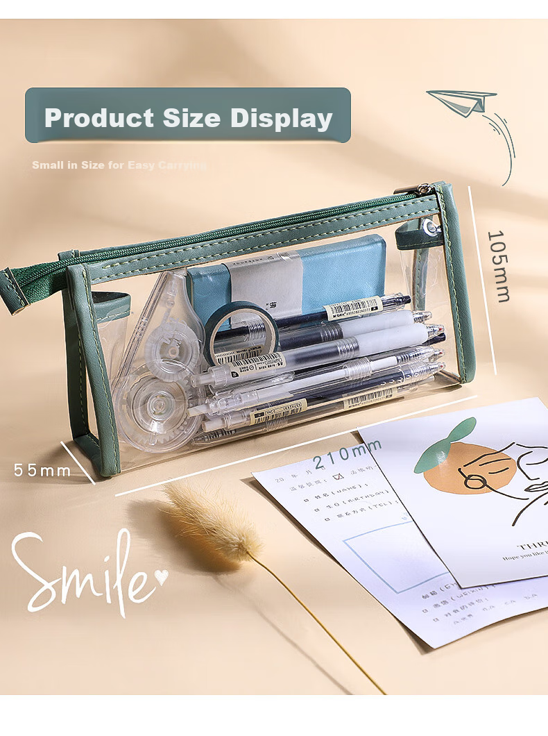 Wengu [Exam Essential] Transparent Pencil Case, Large Capacity High-Quality Stationery Bag for Primary And Secondary School Students, Graduation Gift for College Boys And Girls, Exam-Specific WGBD001 Sky Blue 13