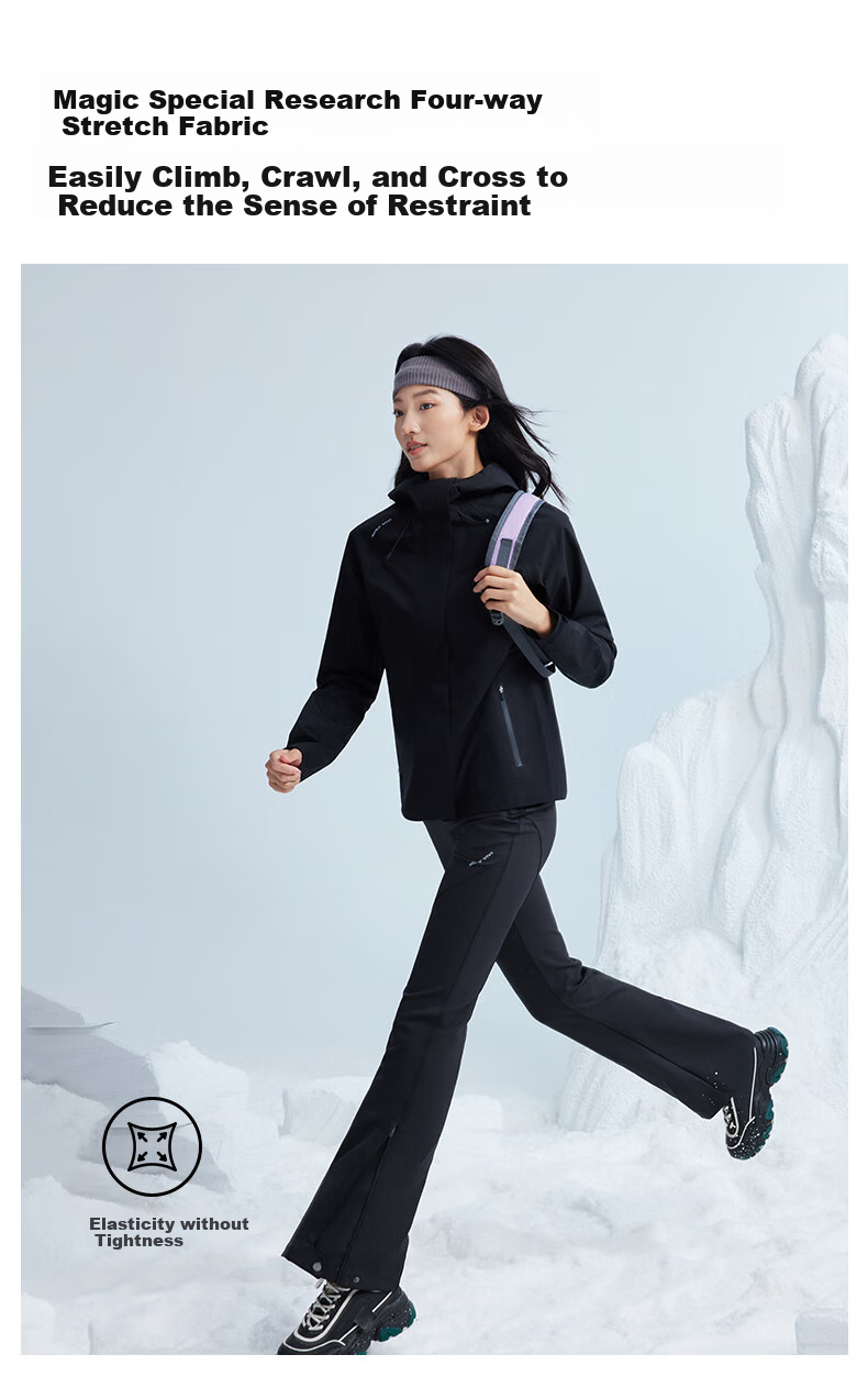 MOLY VIVI Women's Windproof And Waterproof Soft Shell Pants for Spring And Autumn, Lightweight Outdoor Casual Hiking Trousers for Petite Wome 3