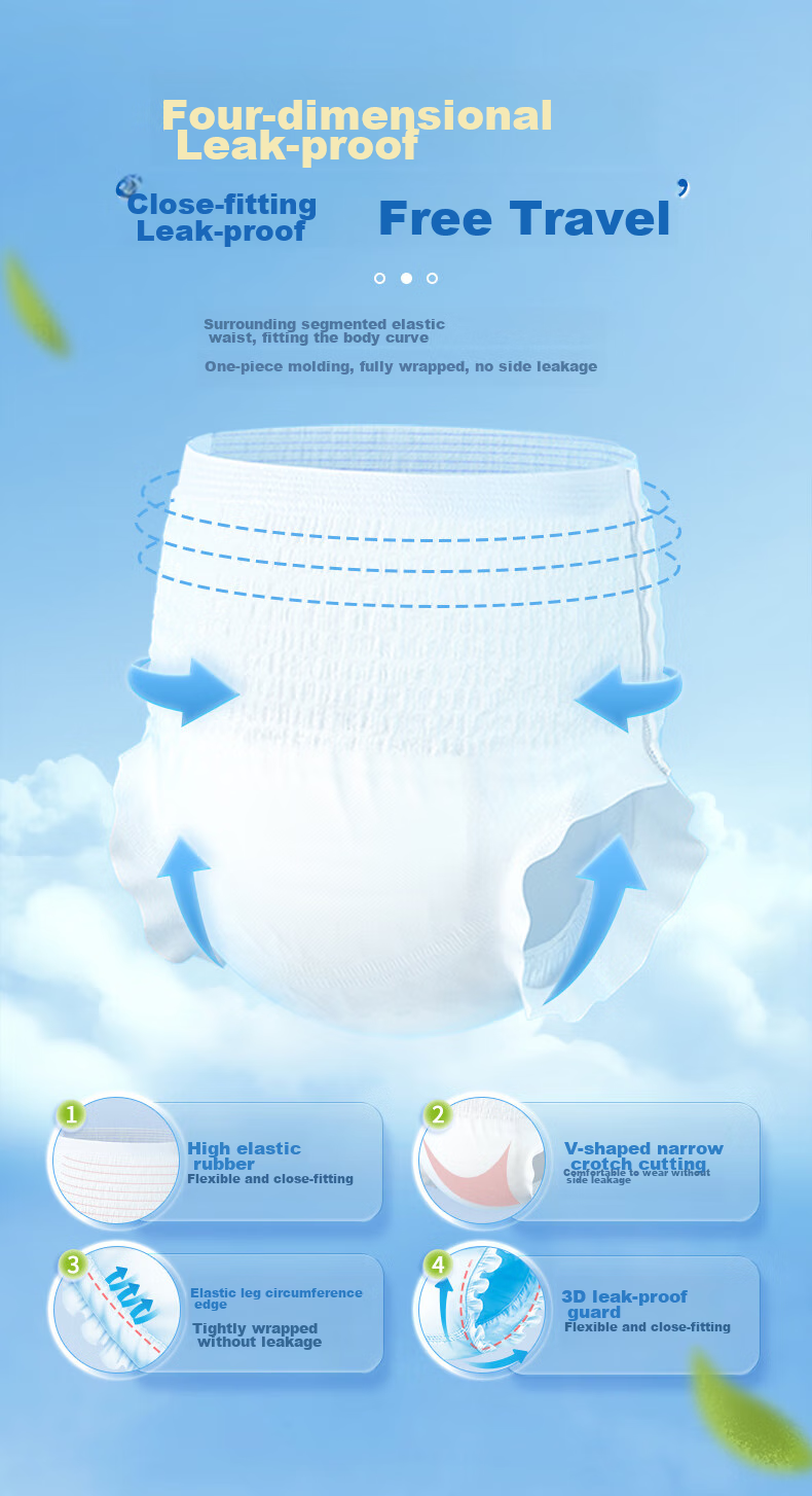 Elderjoy Adult Pull-Up Diapers, Leak-Proof And Comfortable, Size L, 60 Pieces, Waist Circumference 95-120cm, Underwear-Style Adult Disposable Diapers for Travel And Peace of Mind 2