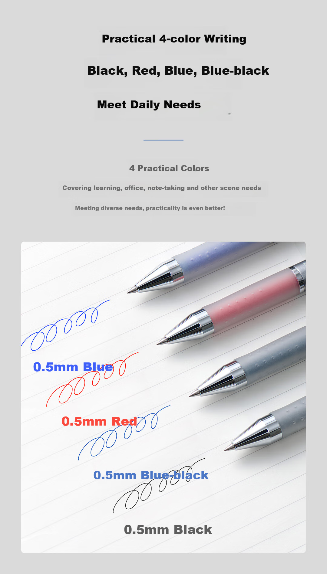 KACO Erasable Gel Pen for Third Grade Elementary Students, Black, 0.5mm Bullet Tip, Retractable, Non-Slip Grip, Office Thermal Friction Signature Pen, Pack of 5 9