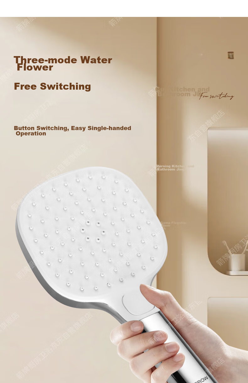 ARROW Shower Head, Independent Water Distribution Piano Key Shower Head, Handheld Spray Gun, High-Pressure Shower Head 11