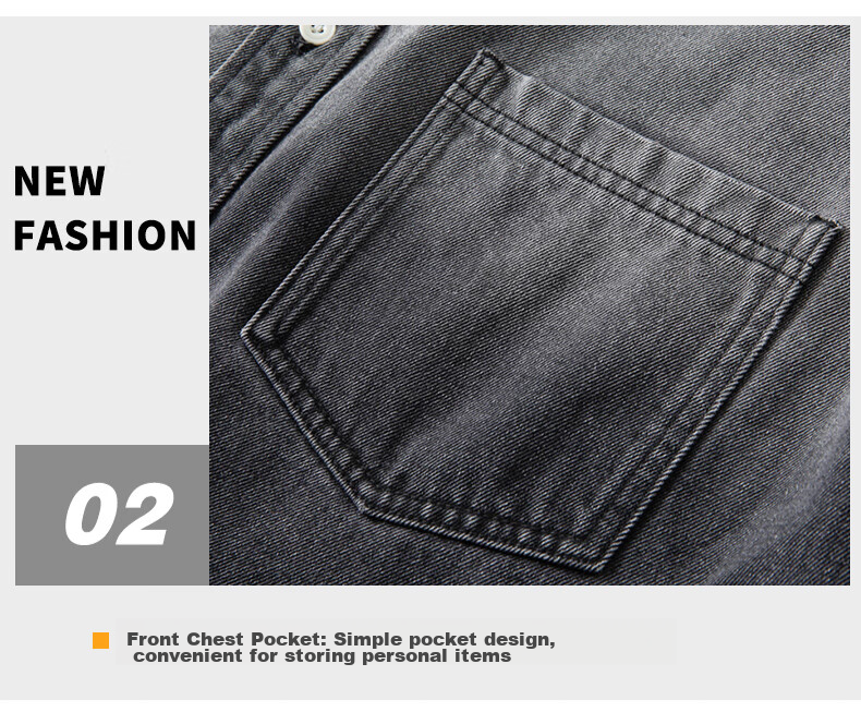 Jeanswest Men's Jacket 2026 Spring Summer Loose Simple Fashion Men's Denim Jacket Retro Blue L 17