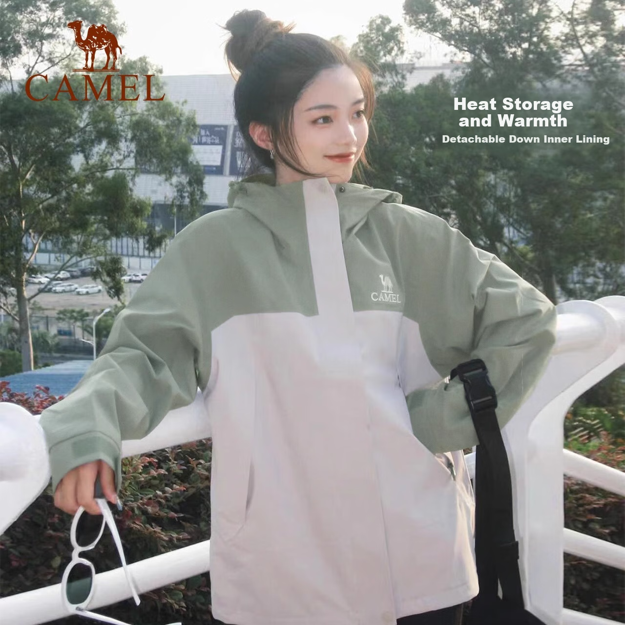CAMEL North Wind Jacket Three-In down Inner Liner, Windproof Waterproof Mountaineering Suit A23CF00138FD M