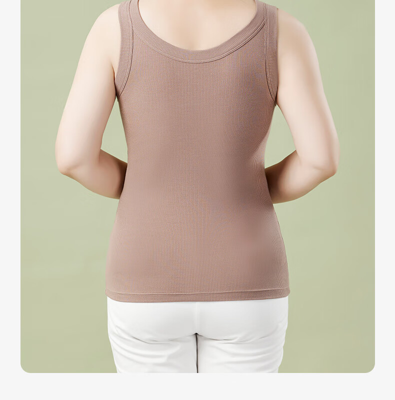 Modaier Plus Size Ribbed Camisole Tank Top for Women with Built-In Bra Pads, Middle-Aged And Elderly Mom's Versatile Underwear Top 18