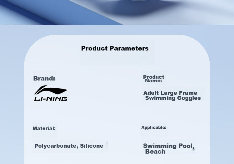 Li-Ning Swimming Goggles for Men And Women, Large Frame, High Definition Anti-Fog Comfortable Waterproof Swimming Glasses Professional Diving Equipment 529-3 14