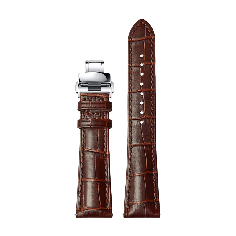 ESCASE Suitable for Huawei Watch 5 Strap, Alligator Leather GT5/4/Watch3pro/GT3pro New/Watch4pro/D Wristband, Butterfly Clasp, 46/48 Dial, Brow