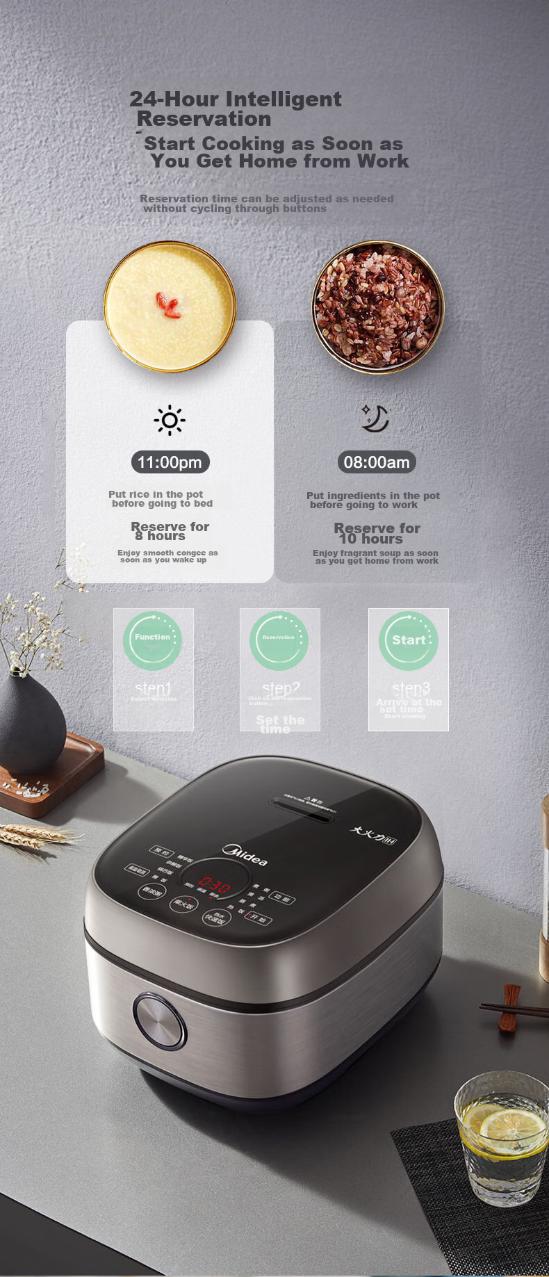 Midea Crystal Titanium 0-Coating Non-Stick IH Heating 4L Smart Rice Cooker for 4-5 People, Grade 1 Energy Efficiency MB-HC4050S 19