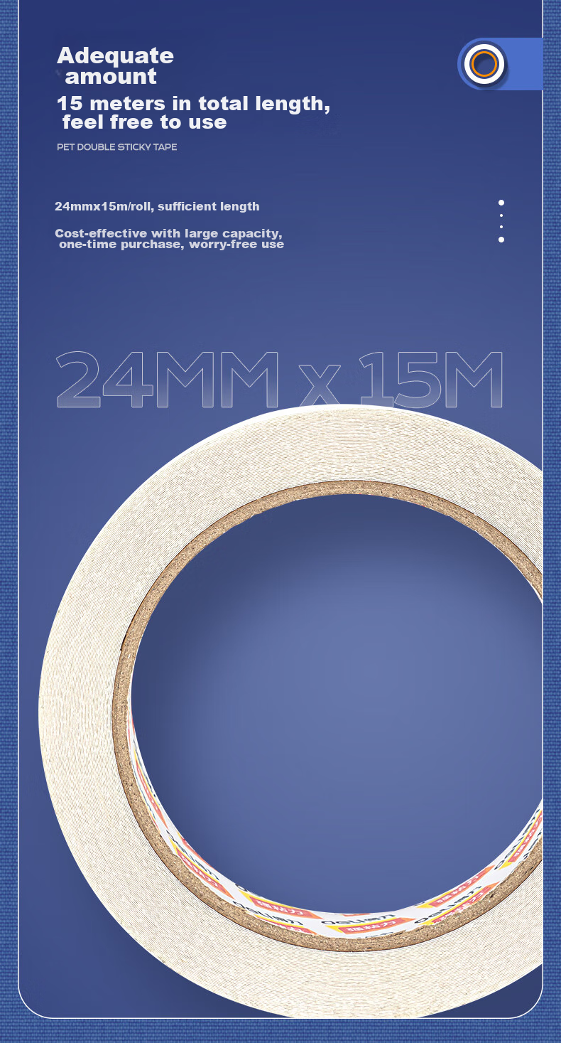 Deli Strong Nano Tape, Invisible Double-Sided Adhesive, 30mm*2m*2mm Thickened, Upgraded Dust-Proof Bubble Case, Spring Festival Couplets Special, Washable And Reusable, 1 Roll, JL521 6