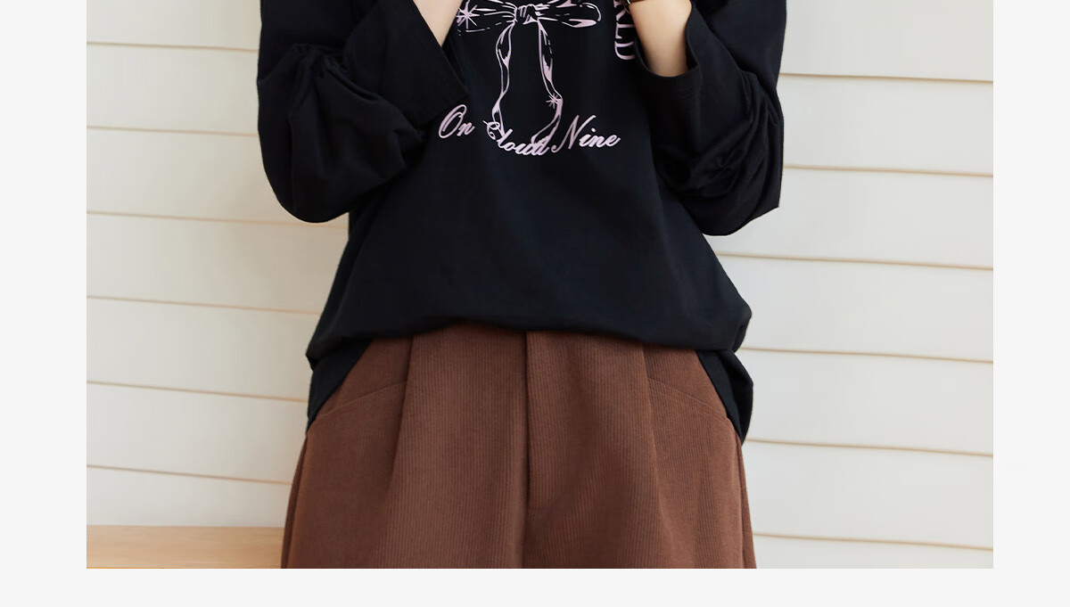 Halo Queen Women's Long Sleeve Cotton T-Shirt Spring Autumn Round Neck Letter Bow Print Casual Base Shirt New H143T2009 2
