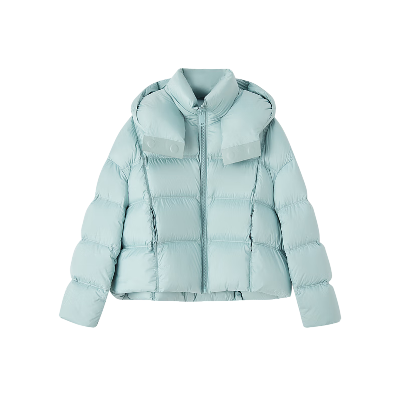 Dme [Yun Duo Man You] Winter Thickened Warm 90% Duck Down Hooded Puffer Jacket Short down Coat for Women, Elegant Outerwear