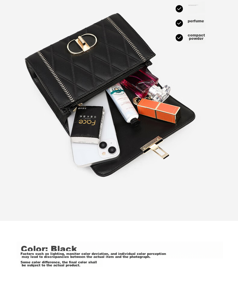 C.BANNER Leather Handbag, Women's Luxury Quilted Chain Bag, Shoulder Crossbody Bag, Brand Birthday Gift for Girlfriend on May 20 5