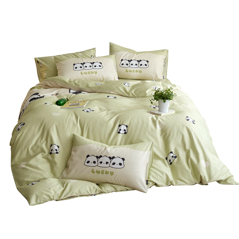 Dohia Home Textiles Pure Cotton Bedding Set, 100% Cotton Bed Sheet Duvet Cover Bedding Set for 1.5m Bed, 203*229cm
