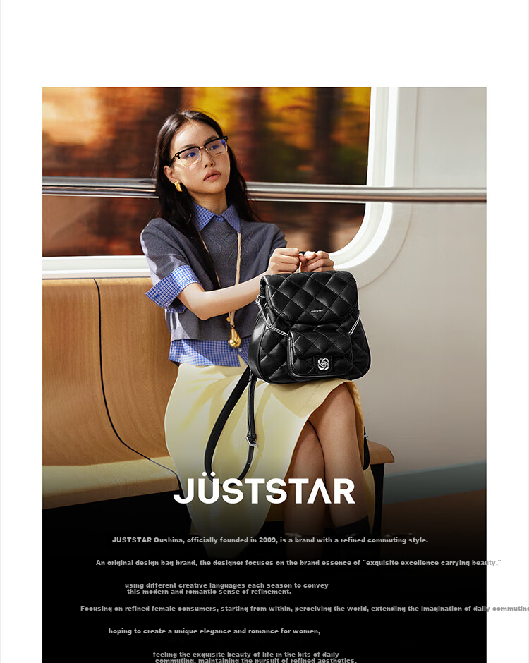 JUST STAR Zhao Zhaoyi's Same Style Backpack for Women, 2026 New Light Luxury Lightweight Travel Backpack, School Bag, Birthday Gift 27