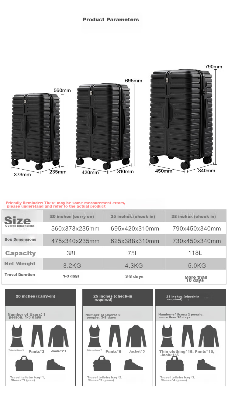 INTERNATIONAL TRAVELLER British Large Capacity Suitcase Trolley Case for Men Students, Thickened Travel Case for Women with Password Lock, 25 Inch 2691 Black 9