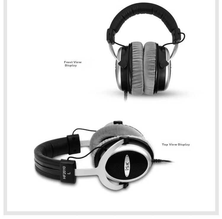 ISK HF-2010 Professional Over-Ear Monitoring Headphones, Comfortable Full-Enclosed Cavity Design, Gaming Headphones for Computer And Mobile Phones, Sound Card Karaoke Recording And Gaming Music 1