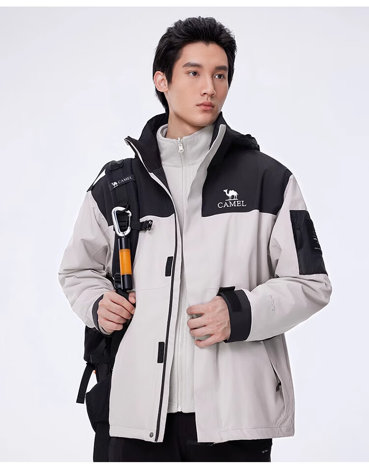 CAMEL Outdoor Hardshell Jacket AK80 Three-In Waterproof Mountaineering Coat for Men And Women, Tibet Travel Outerwear A34CATR808 25