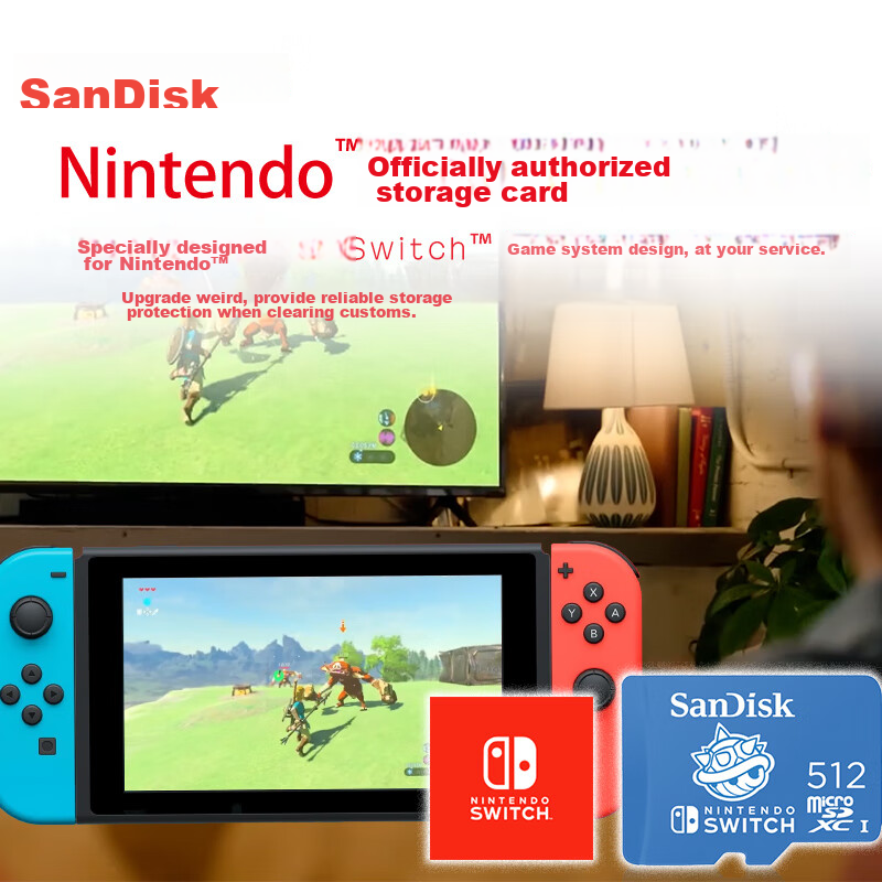 Sandisk 512GB TF (MicroSD) Memory Card, U3 4K HD Video, Gaming Storage Card, Read Speed 100MB/s, Nintendo Switch Authorized