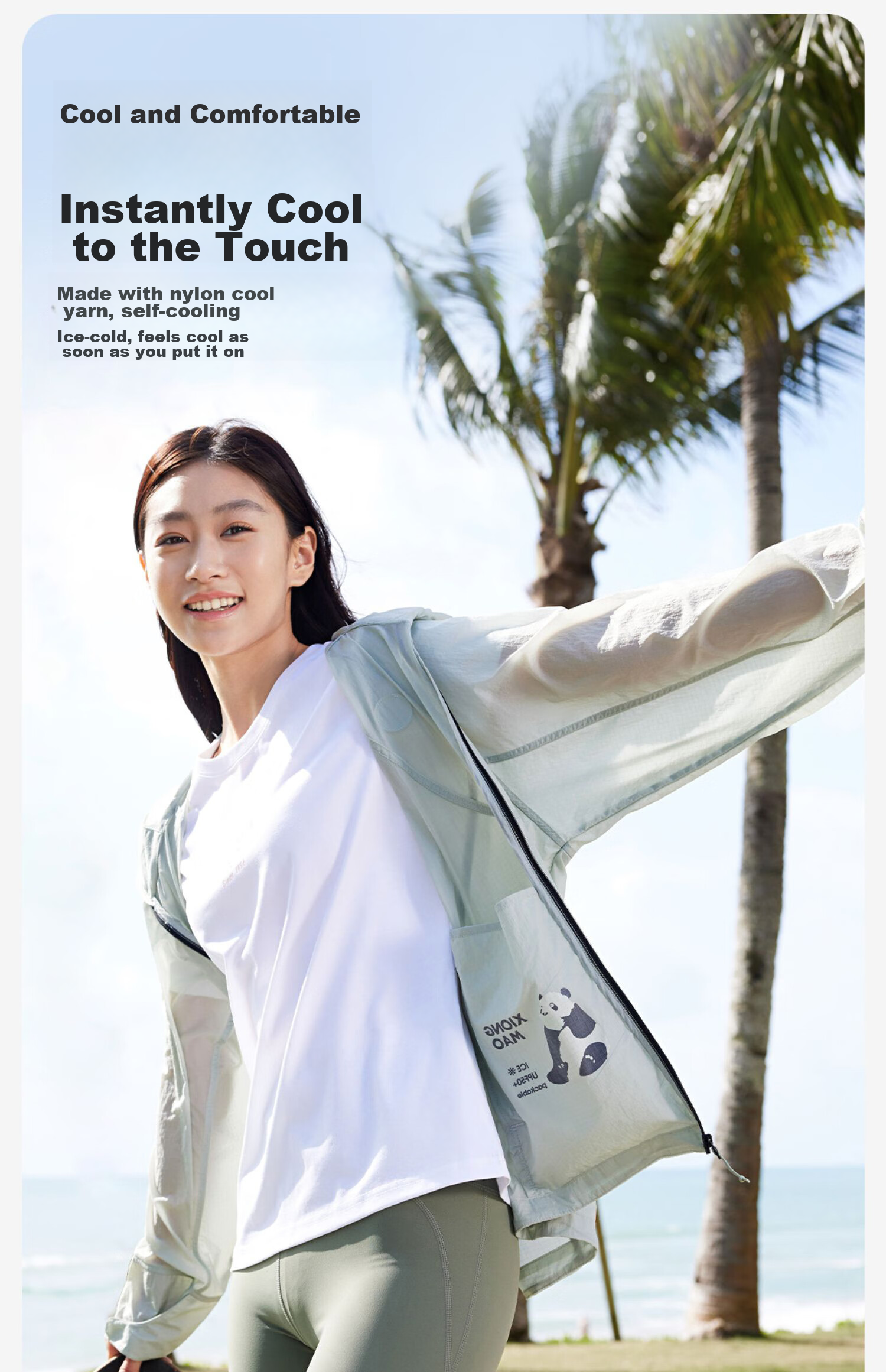 CAMEL Sun Protection Clothing, Cool And Breathable, UPF100+ UV Protection, Sunscreen Garment [Panda Co-Branded Edition] 8022 3XL 10