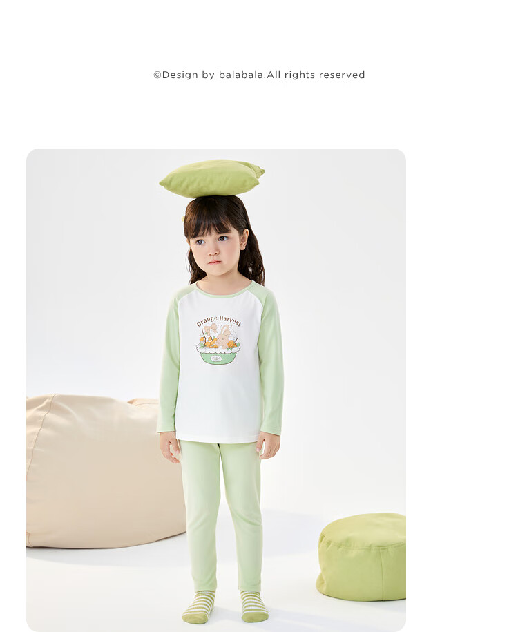 BALABALA Girls' Underwear Set, Cotton Autumn Children's Base Layer, Baby Thermal Underwear, Autumn Top And Pants, Pajamas, 208924169004 15