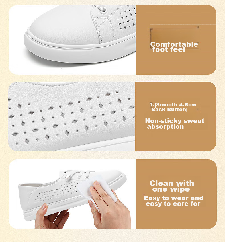 RED DRAGONFLY Women's Casual Shoes, Hollow Breathable Lace-Up White Sneakers, Versatile Women's Skateboard Shoes C0TTN03591 10