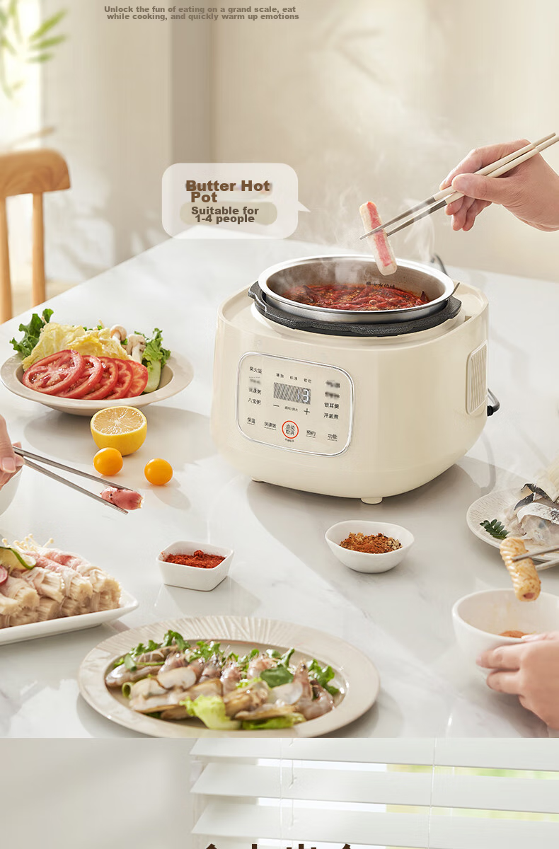 Joyoung Electric Pressure Cooker, 3L Compact Capacity, One-Touch Release Valve, Multifunctional Menu, Crystal Non-Stick Coating, 30NPS1 9