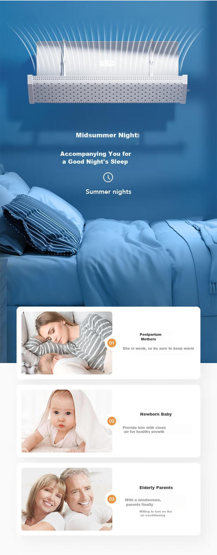 LYNN Air Conditioner Windshield, Filtered Anti-Direct Blowing Curtain, Negative Ion Filter, Efficient Antibacterial, Suitable for Postpartum Care 13