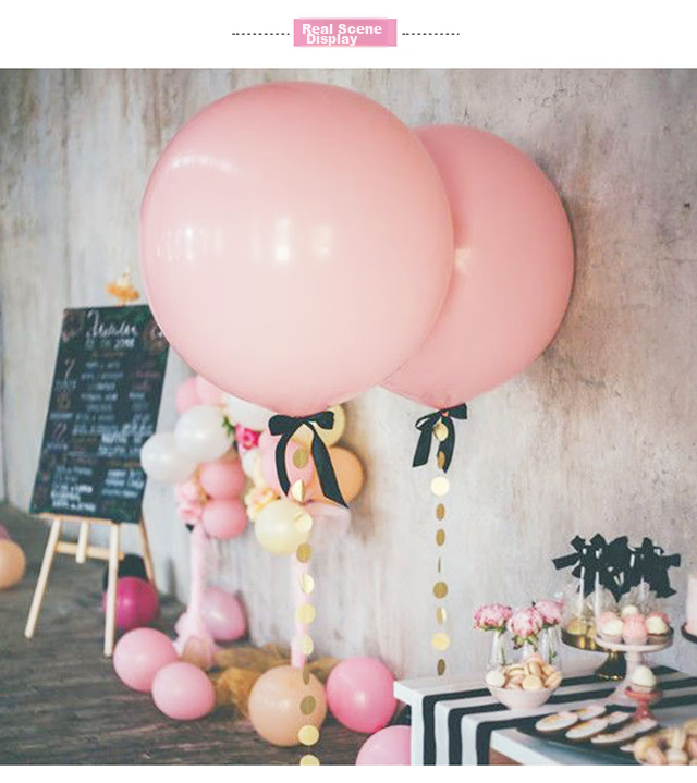 Jingtang 36-Inch Large Balloon, Colorful Thickened, for Baby's First Birthday Decoration, Outdoor Use, Xiaohongshu Photo Props, 5 Pieces 6