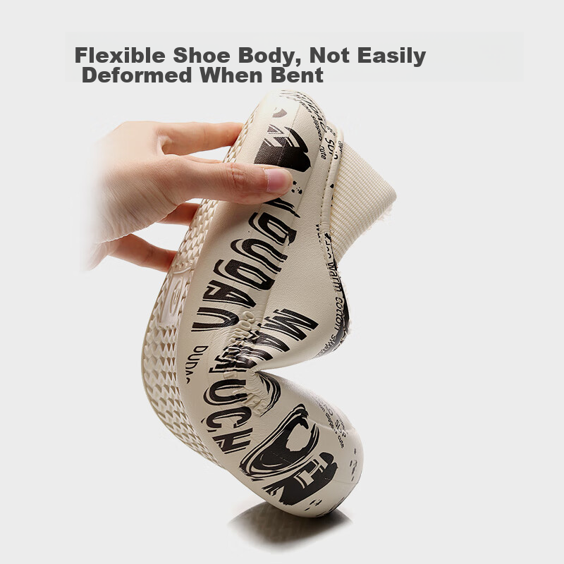 GUOLUOFEI National Trend Cotton Slippers for Men And Women, Outdoor Waterproof Non-Slip Indoor Thick-Soled Fleece-Lined Closed-Toe Cotton Shoes, Gray And White, Size 44-45