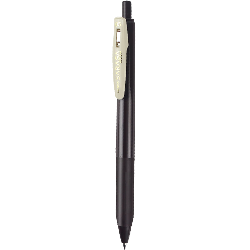 ZEBRA JJ15 Retro Color Series Pen, 0.5mm Retractable Gel Pen with Bullet Tip, Signature Pen for Students' Notebooks And Marking, JJ15-VEG Brown Gray