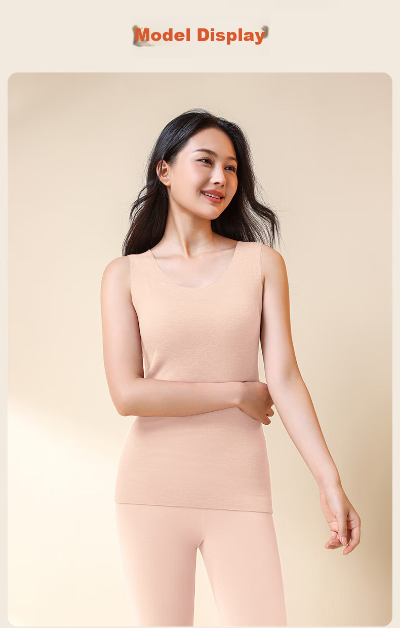 XUEXIMAN 100% Wool Thermal Vest for Women, Warm Uterus Protection, Waist Support, Seamless, Heat-Generating, Fleece-Lined Underwear, Spring And Autumn Base Layer Top 17