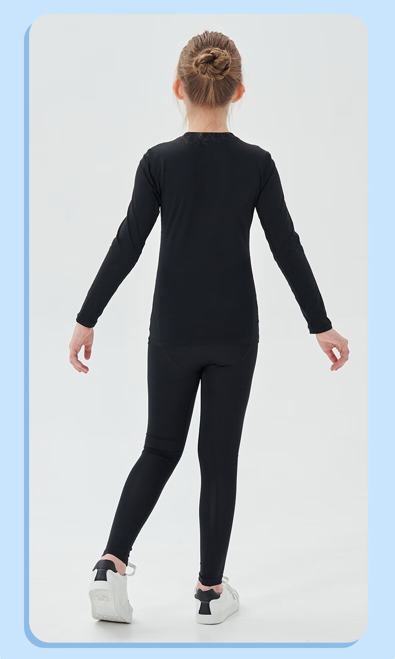 Li-Ning Children's Tight-Fitting Training Suit, Quick-Drying Sports Set, Breathable Base Layer, Inner Wear for Boys And Girls, Autumn And Winter, Badminton And Basketball 33