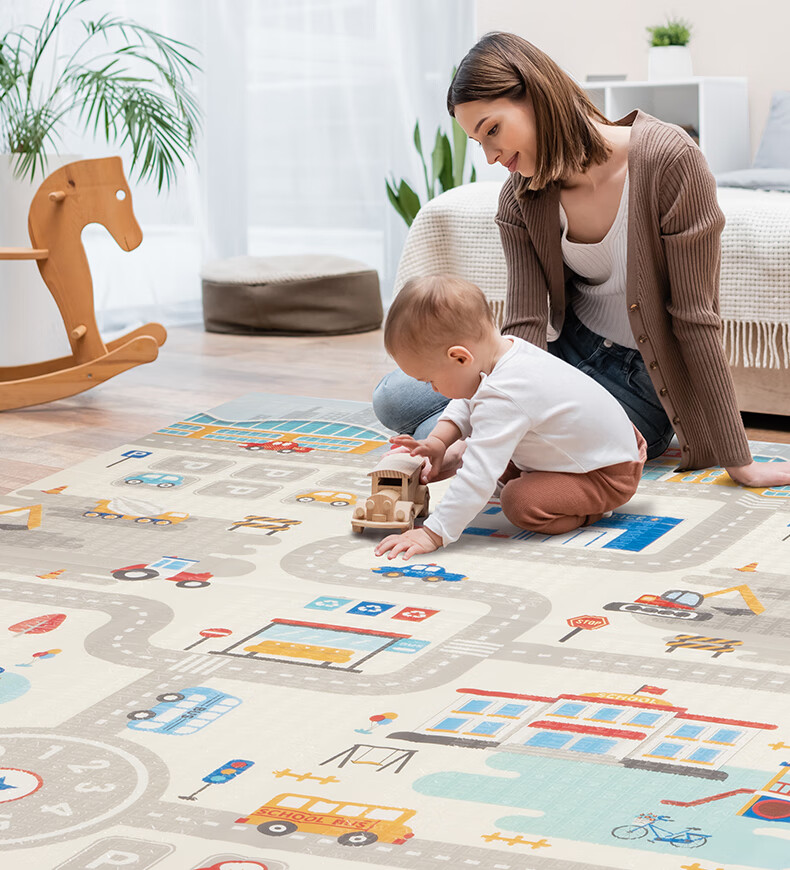 Babybox EPE Crawling Mat Baby Anti-Fall Play Mat Children's Interlocking Foam Floor Mat 6 Pieces 2CM Thickened 6