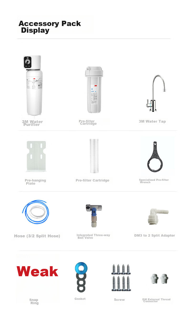3M Household Water Purifier, Under-Sink Direct Drinking Water System, Smart Mineral-Enhanced, 3-Liter Large Flow Rate, 8000L Treatment Capacity, Plug-Free And Noiseless, SW60 Filter Cartridge 10
