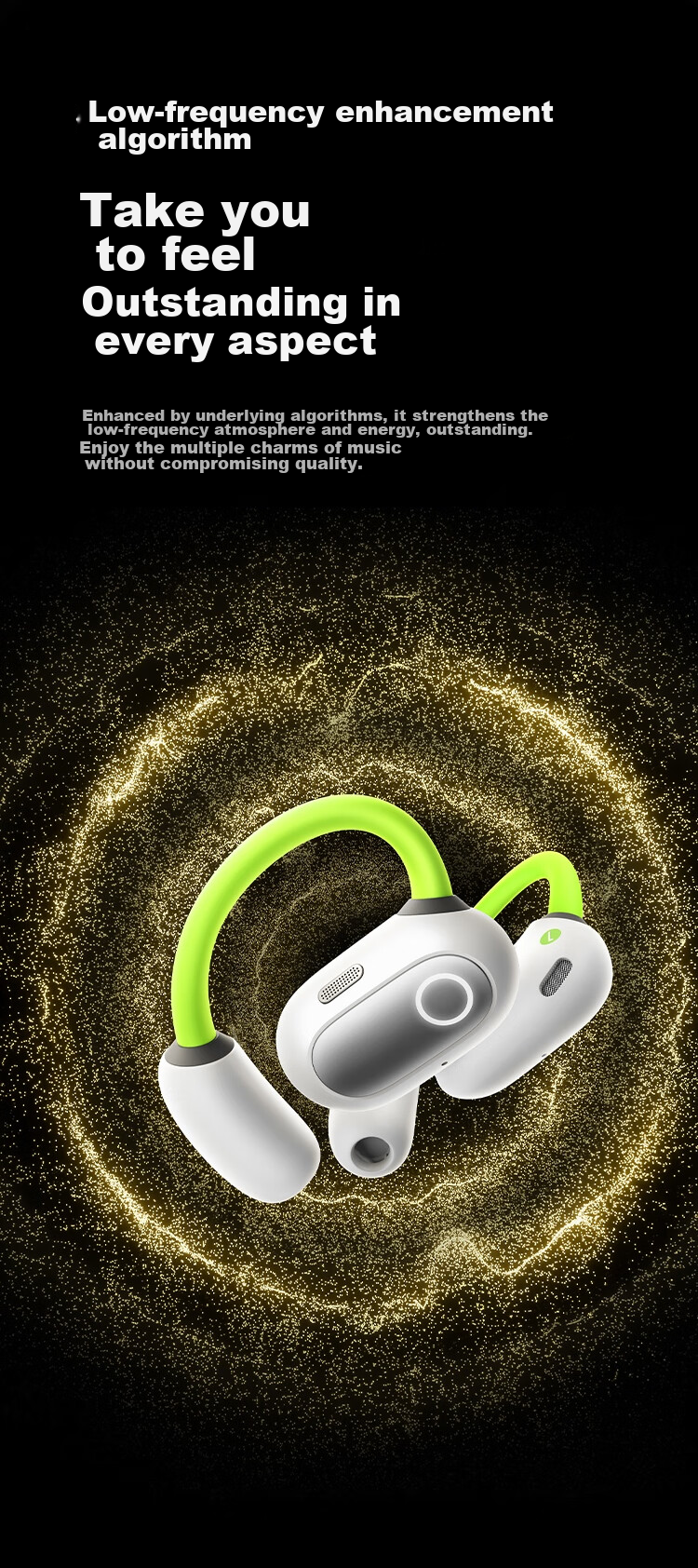 BASEUS Eli Open-Ear Bluetooth Headphones, Over-Ear Style, Not In-Ear, Sports Running Call Noise Reduction High-End Wireless Earphones Compatible with Huawei Xiaomi, Gree 9