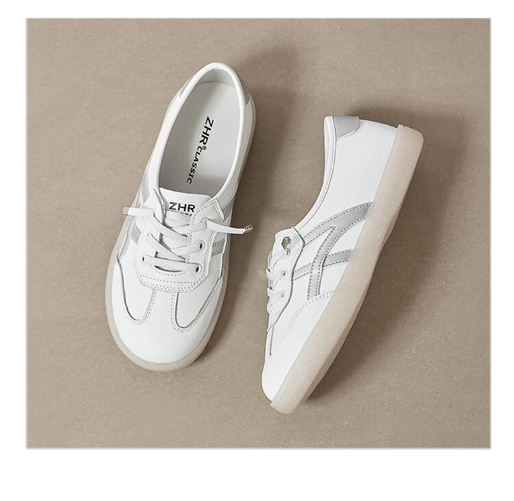 ZHR Casual Shoes, Lightweight And Breathable, Spring And Autumn Flat White Sneakers, Trendy Retro Training Shoes for Women, A67P, White And Blue, Size 37 21