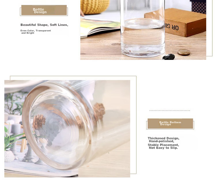 Shengshi Taibao Glass Vase Transparent Lucky Bamboo Hydroponic Container Large Straight Cylinder Vase for Living Room Table Decoration Model 1020 14